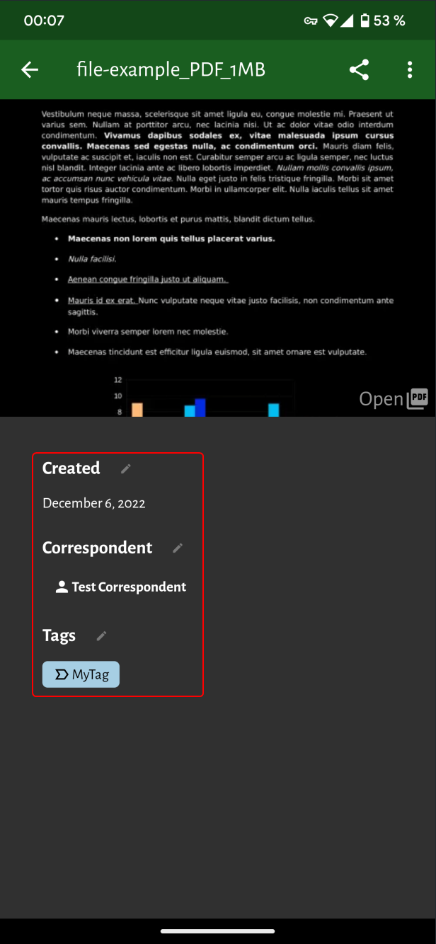 View or edit documents in the Mobile App.