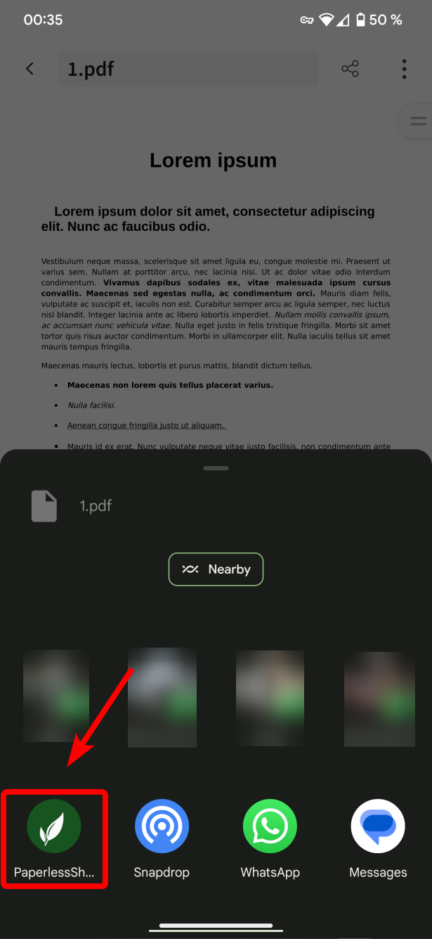Share any content with Paperless-ngx right from your phone.
