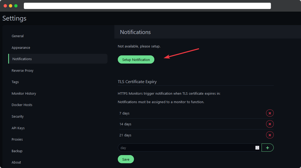 Configure a notification type.